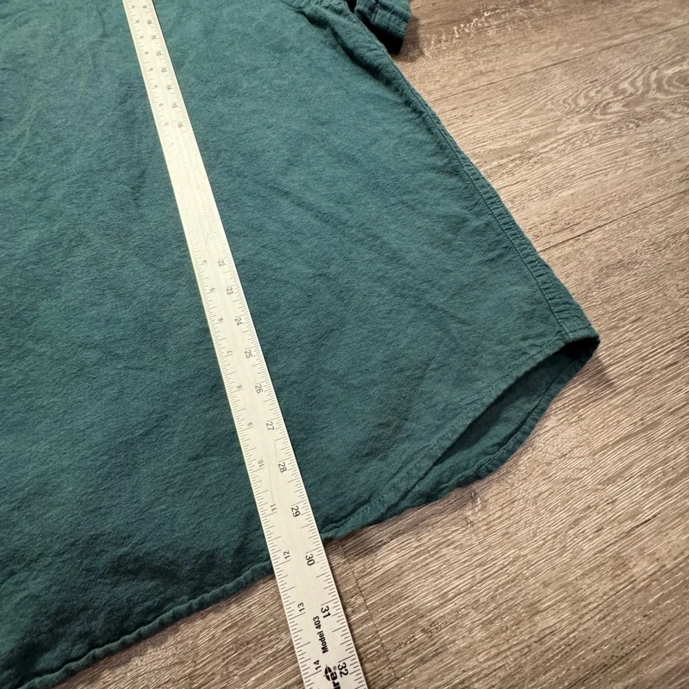 Banana Republic Shirt Mens XL Green Linen Cotton Slim Fit Summer Vacation Casual